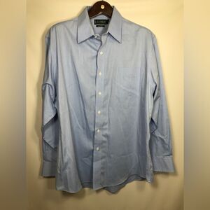 Lauren Ralph Lauren Men's Blue Classic Fit Non Iron long sleeve shirt 17 1/2